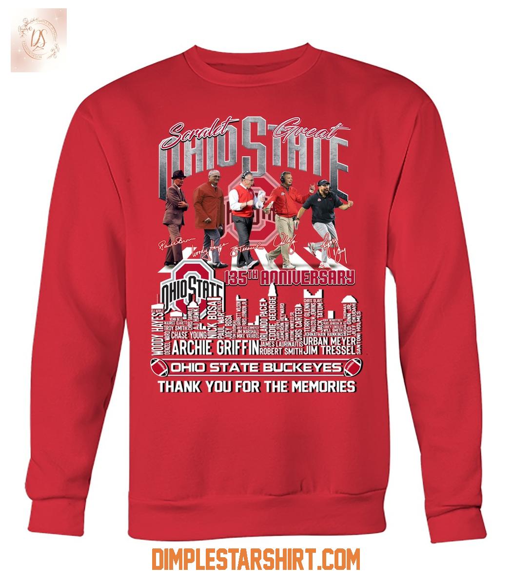 Ohio State Buckeyes 135th Anniversary T Shirt Ohio State Buckeyes 135th Anniversary T Shirt