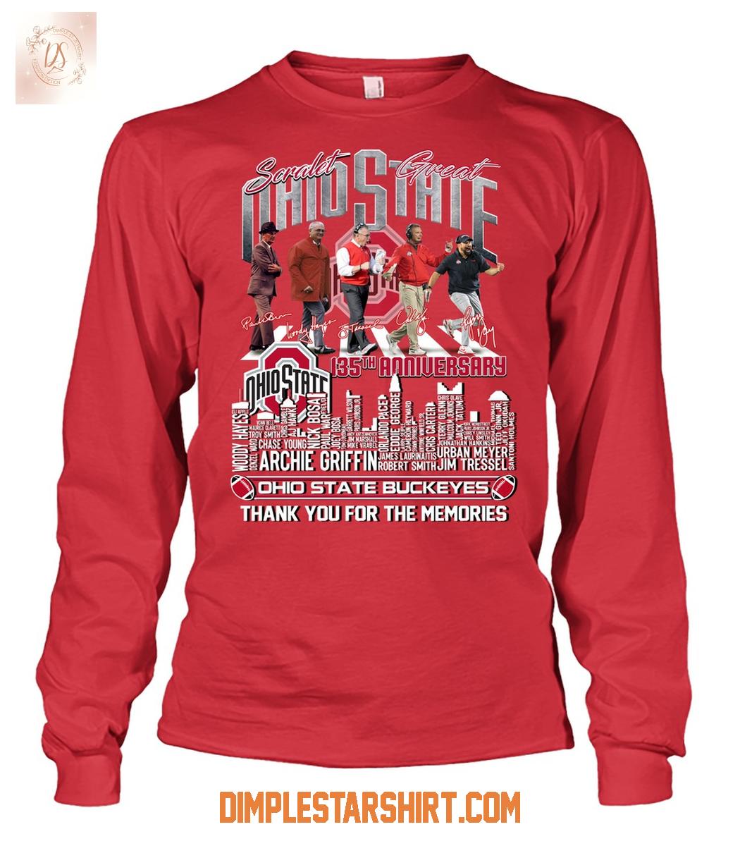 Ohio State Buckeyes 135th Anniversary T Shirt Ohio State Buckeyes 135th Anniversary T Shirt