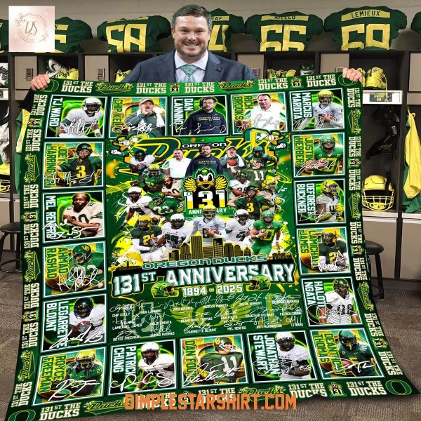 Oregon Ducks 131st Anniversary 1894 2025 Fleece Blanket Quilt