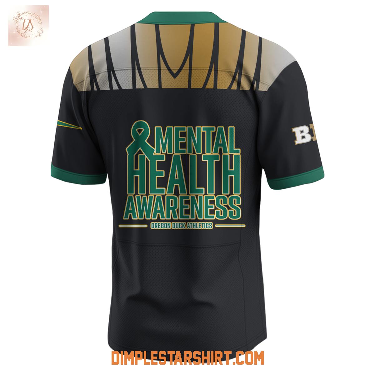 Oregon Ducks Mental Health Awareness Duck The Stigma Football Jersey Oregon Ducks Mental Health Awareness Duck The Stigma Football Jersey