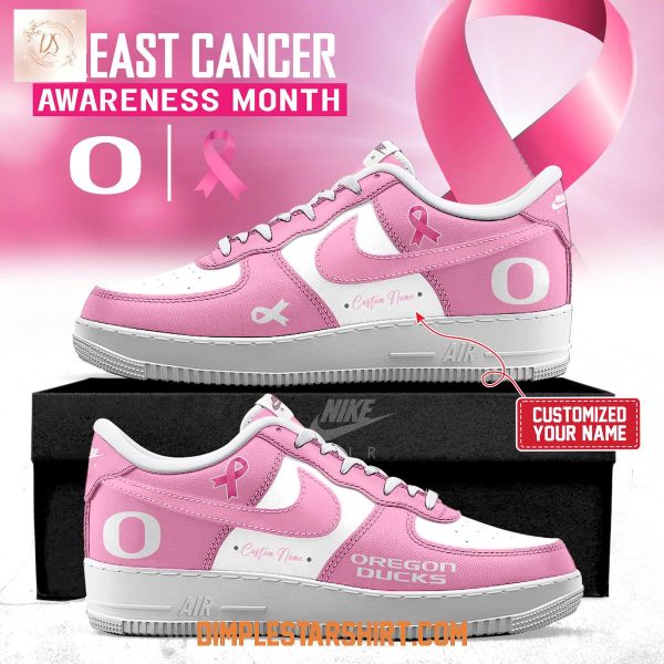 Oregon Ducks x Breast Cancer Air Force 1 Shoes