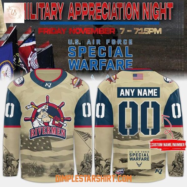 Peoria Rivermen Military Appreciation Night 2025 Hockey Jersey