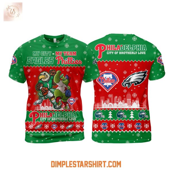 Philadelphia Eagles And Phillies City Of Brotherly Love Ugly Sweater