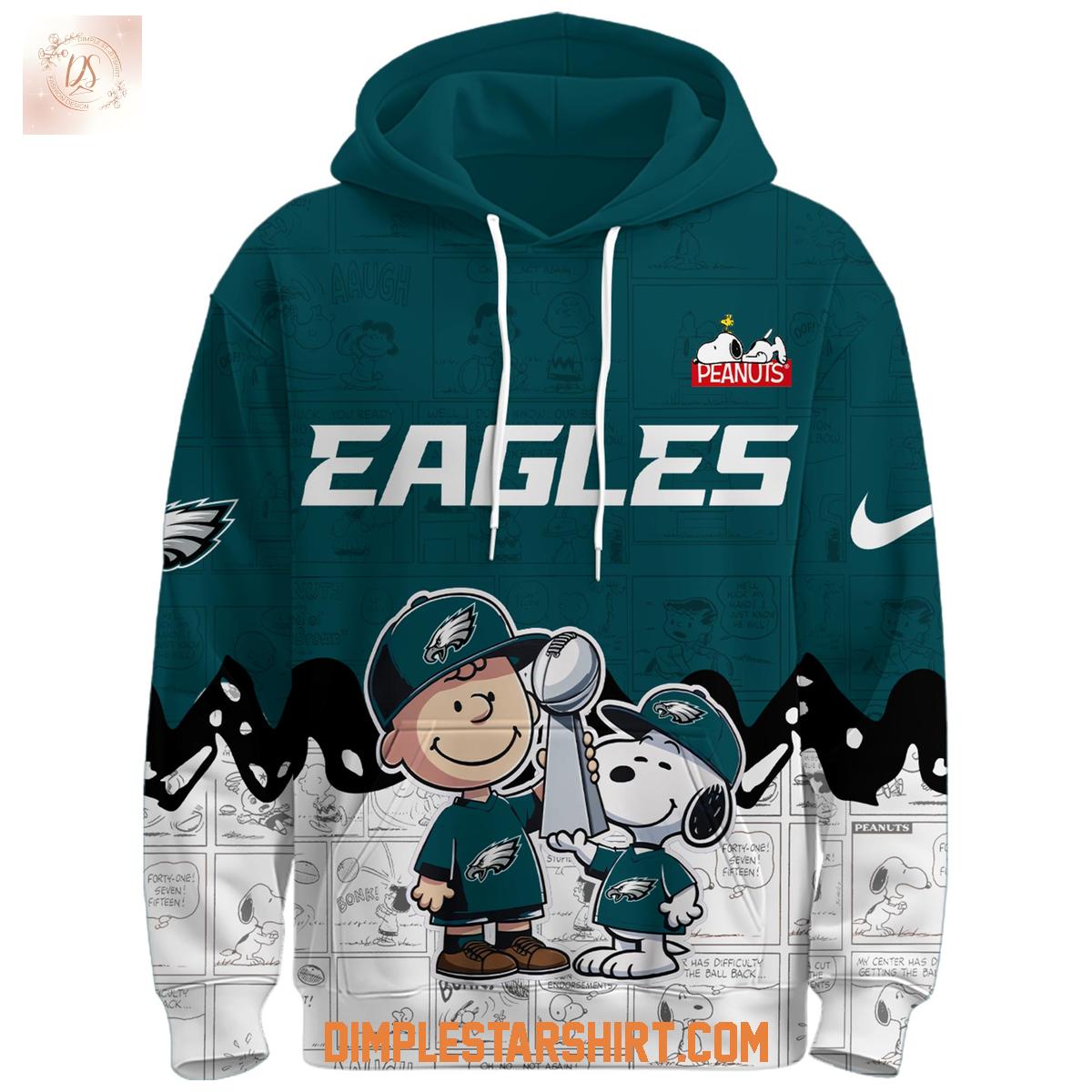 Philadelphia Eagles x Snoopy Peanuts Night Hoodie Shirt Philadelphia Eagles x Snoopy Peanuts Night Hoodie Shirt