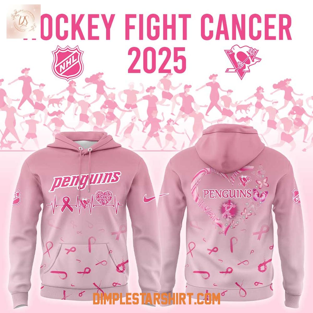 Pittsburgh Penguins Hockey Fight Cancer 2025 Hoodie Shirt Pittsburgh Penguins Hockey Fight Cancer 2025 Hoodie Shirt