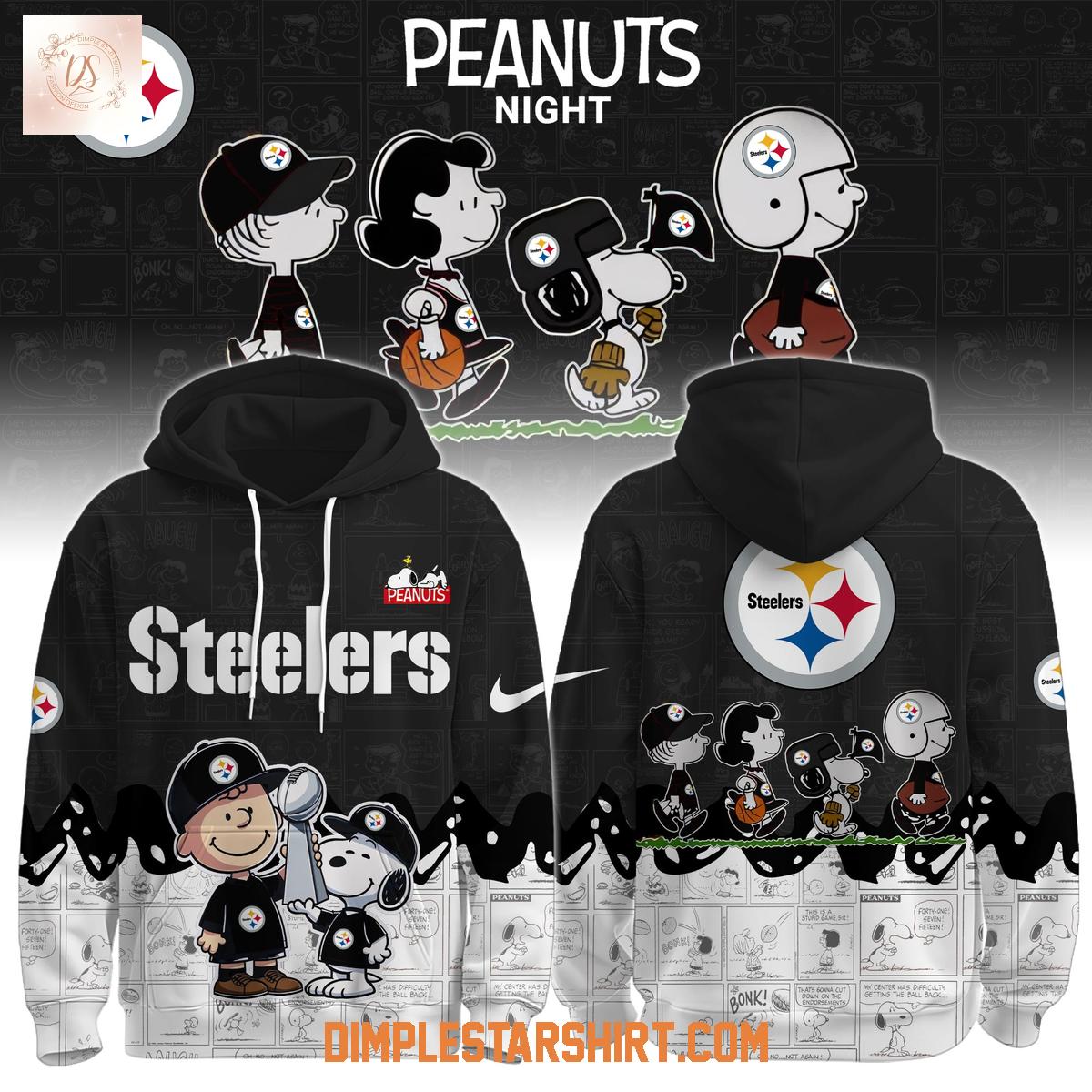 Pittsburgh Steelers x Snoopy Peanuts Night Hoodie Shirt Pittsburgh Steelers x Snoopy Peanuts Night Hoodie Shirt