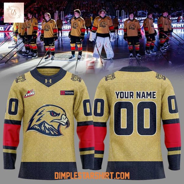 Portland Winterhawks 50th Anniversary Golden Uniform Hockey Jersey