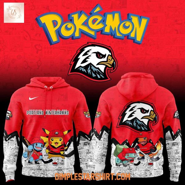 Portland Winterhawks x Pokemon Hoodie Shirt