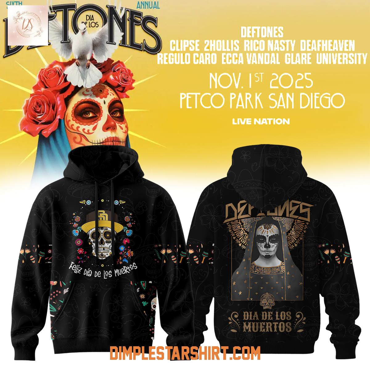 San Diego Padres Dia De Los Deftones 2025 Black Hoodie Shirt San Diego Padres Dia De Los Deftones 2025 Black Hoodie Shirt