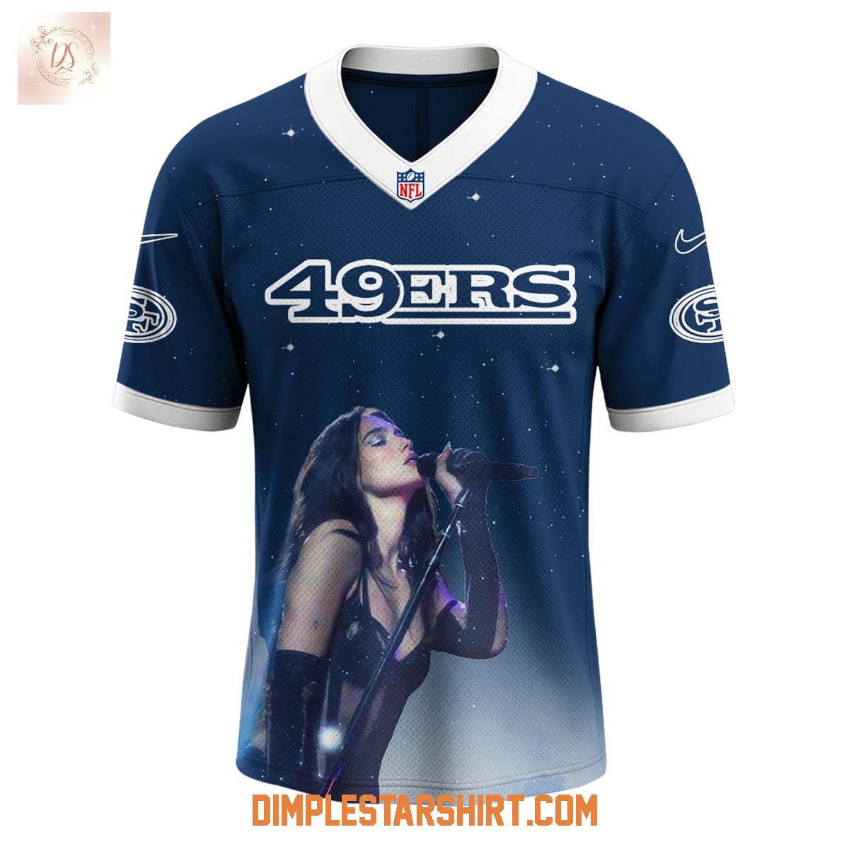 San Francisco 49ers x Dua Lipa Radical Optimism Tour Football Jersey San Francisco 49ers x Dua Lipa Radical Optimism Tour Football Jersey