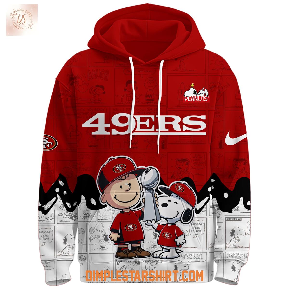 San Francisco 49ers x Snoopy Peanuts Night Hoodie Shirt San Francisco 49ers x Snoopy Peanuts Night Hoodie Shirt