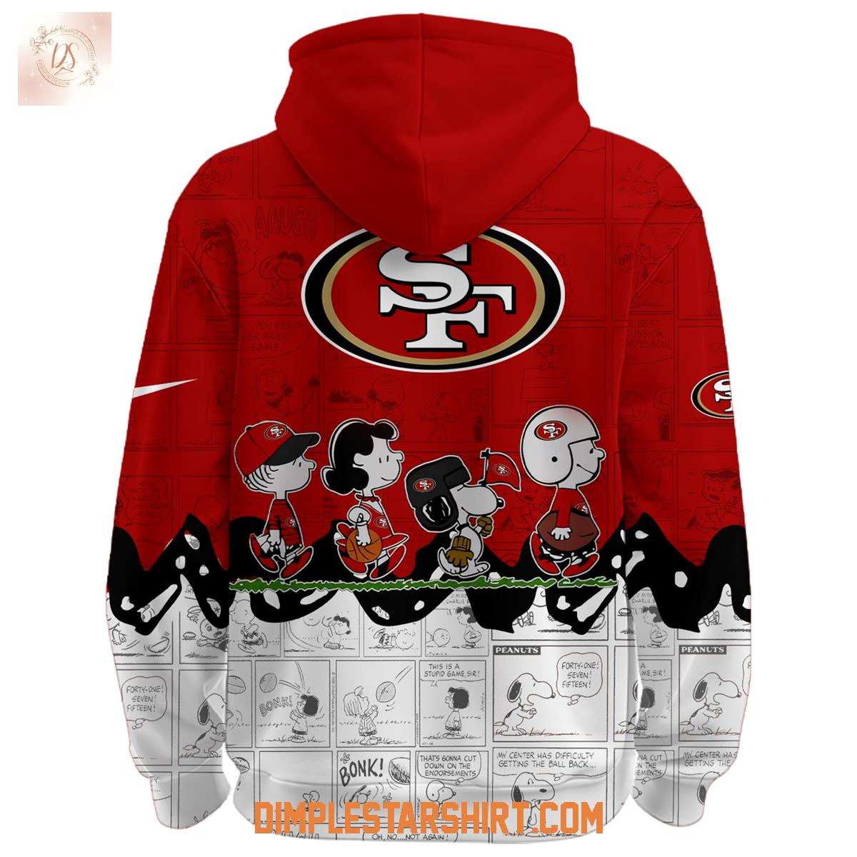 San Francisco 49ers x Snoopy Peanuts Night Hoodie Shirt San Francisco 49ers x Snoopy Peanuts Night Hoodie Shirt