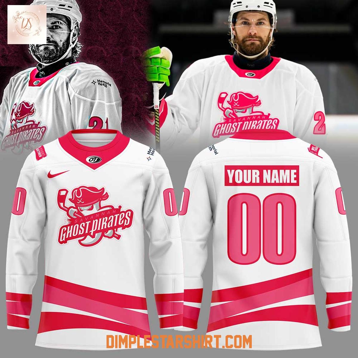 Savannah Ghost Pirates Pink In The Rink Hockey Jersey Savannah Ghost Pirates Pink In The Rink Hockey Jersey