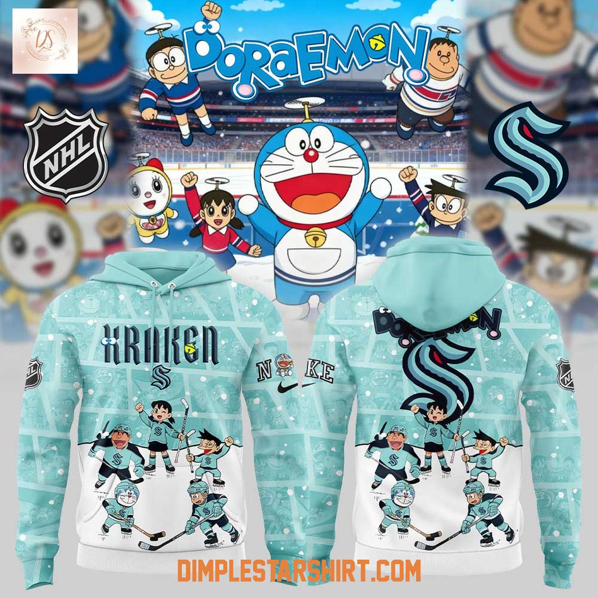 Seattle Kraken Doraemon And Friends Hoodie Shirt Seattle Kraken Doraemon And Friends Hoodie Shirt