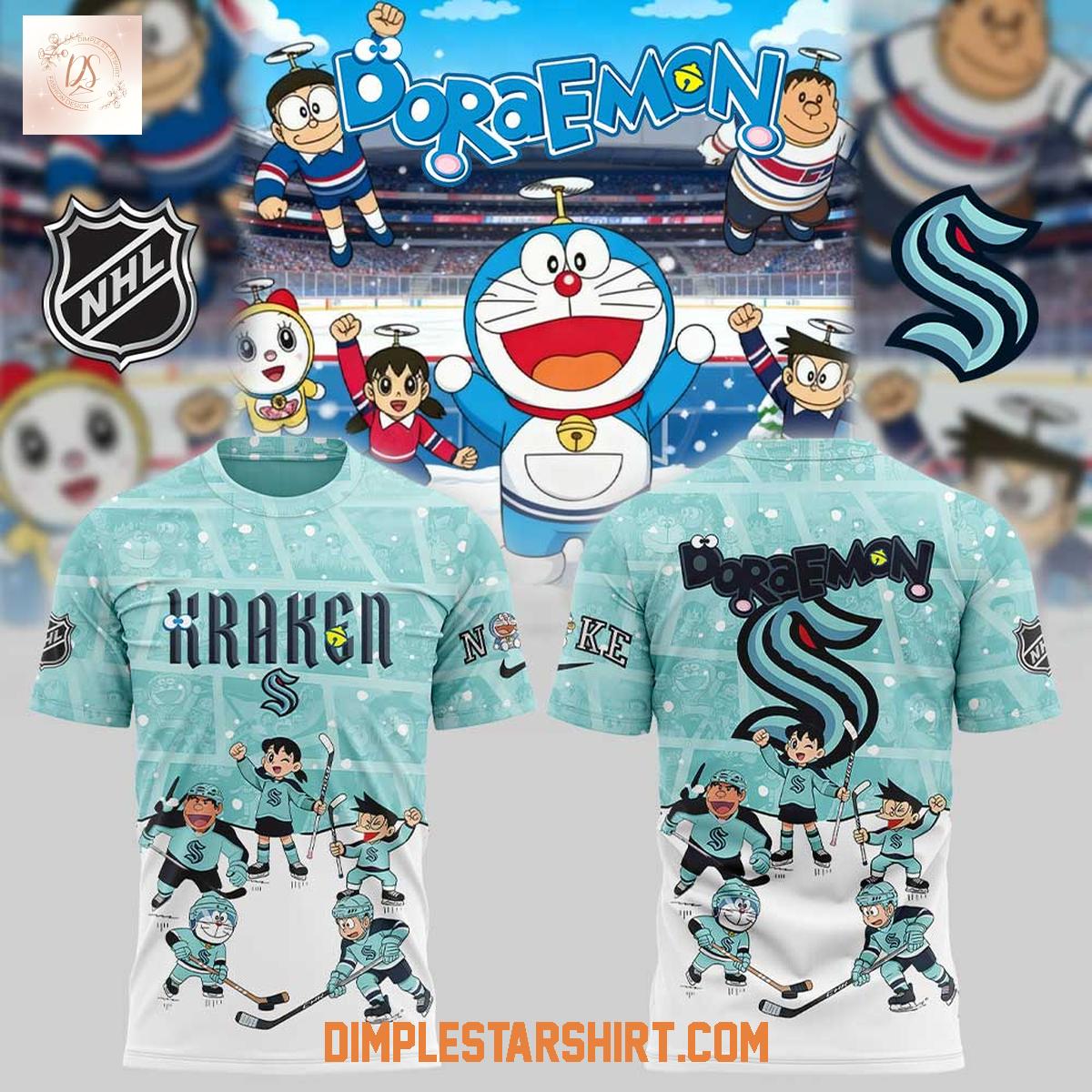 Seattle Kraken Doraemon And Friends Hoodie Shirt Seattle Kraken Doraemon And Friends Hoodie Shirt