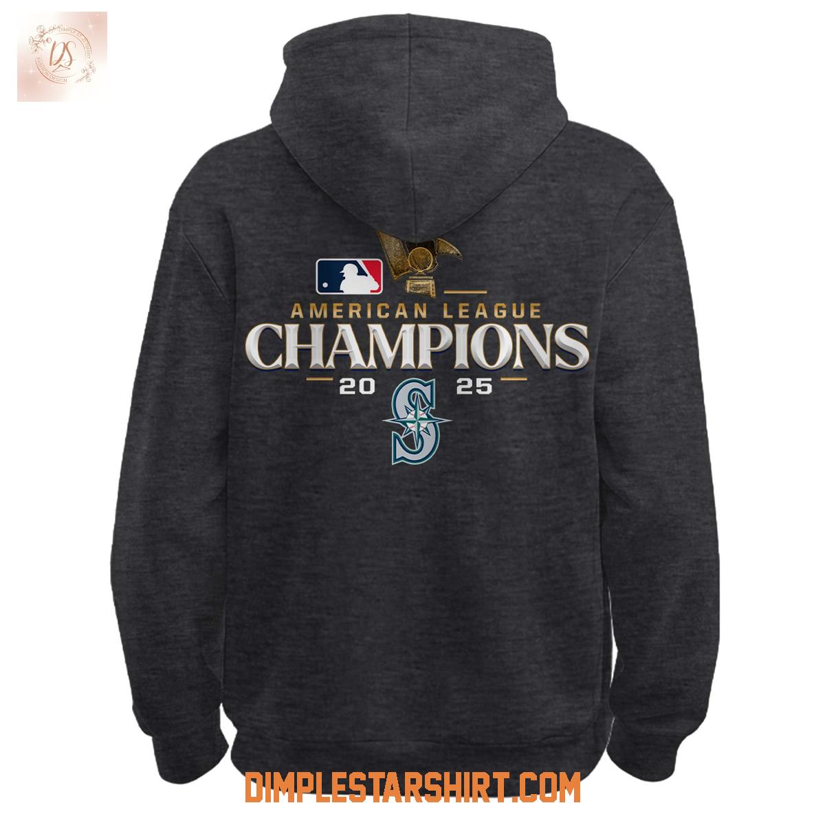 Seattle Mariners AL Champions 2025 Gray Hoodie Shirt Seattle Mariners AL Champions 2025 Gray Hoodie Shirt