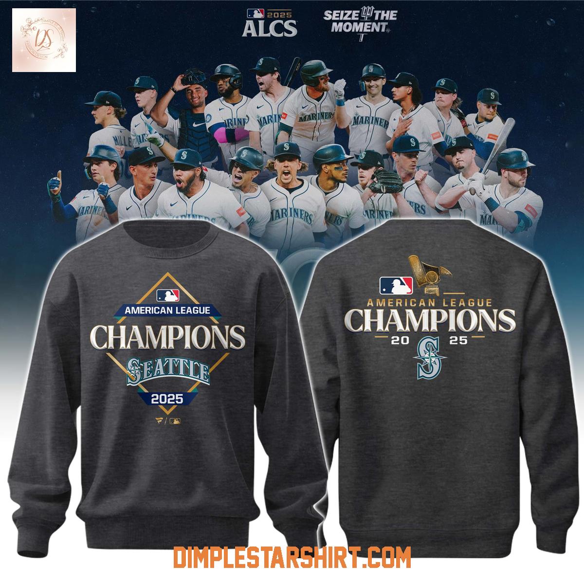 Seattle Mariners AL Champions 2025 Gray Hoodie Shirt Seattle Mariners AL Champions 2025 Gray Hoodie Shirt