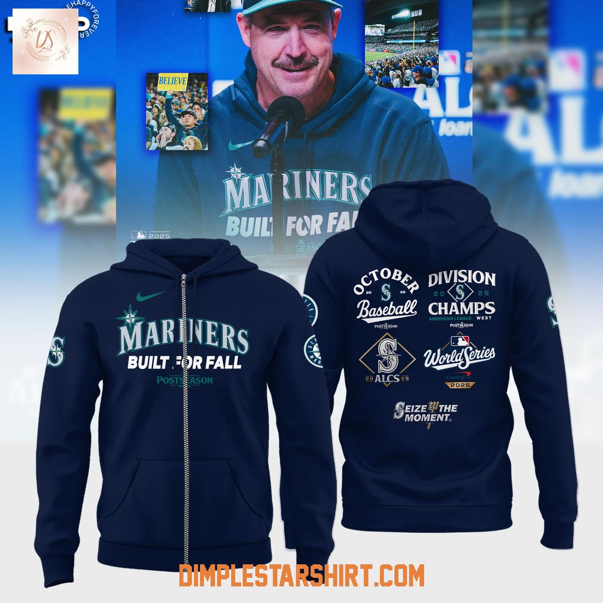 Seattle Mariners Built For Fall World Series Navy Hoodie Shirt Seattle Mariners Built For Fall World Series Navy Hoodie Shirt