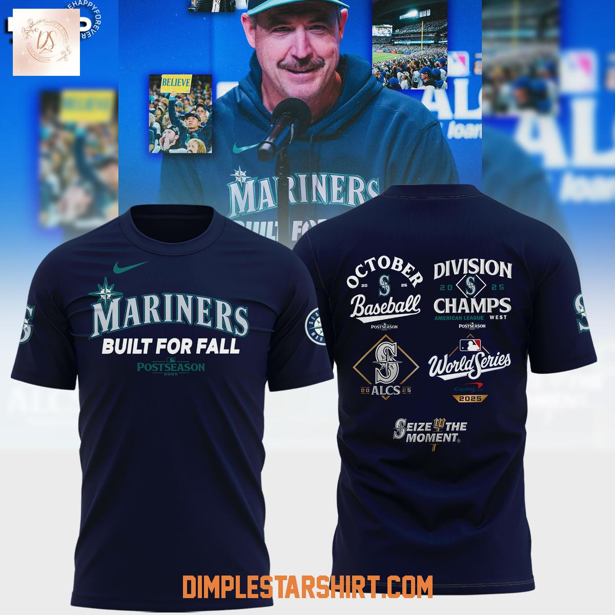 Seattle Mariners Built For Fall World Series Navy Hoodie Shirt Seattle Mariners Built For Fall World Series Navy Hoodie Shirt