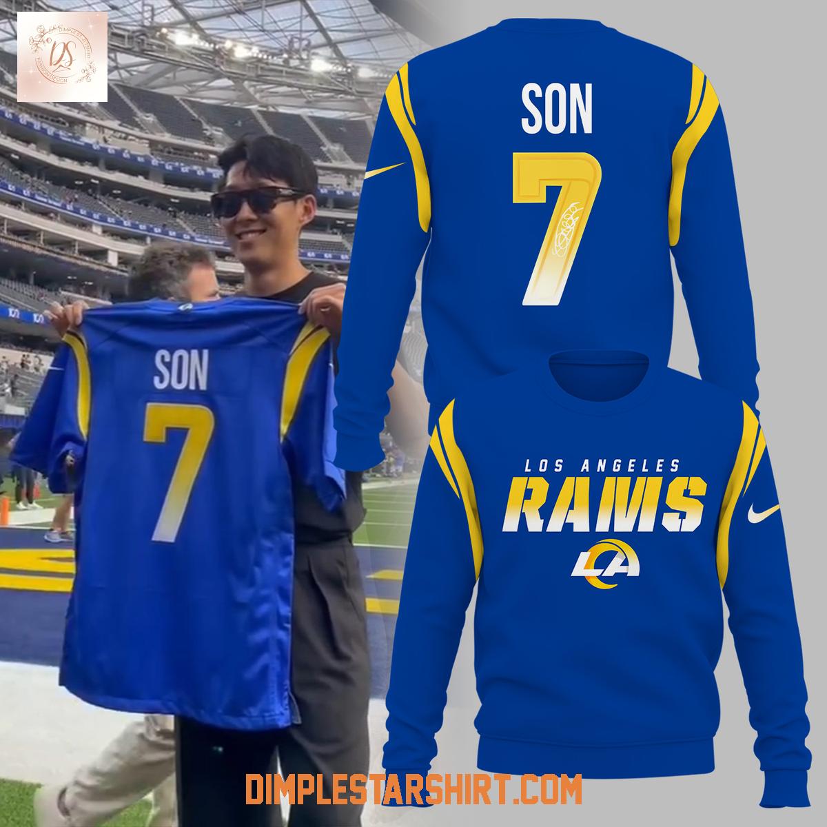 Son Heung Min x Los Angeles Rams Hoodie Shirt Son Heung Min x Los Angeles Rams Hoodie Shirt