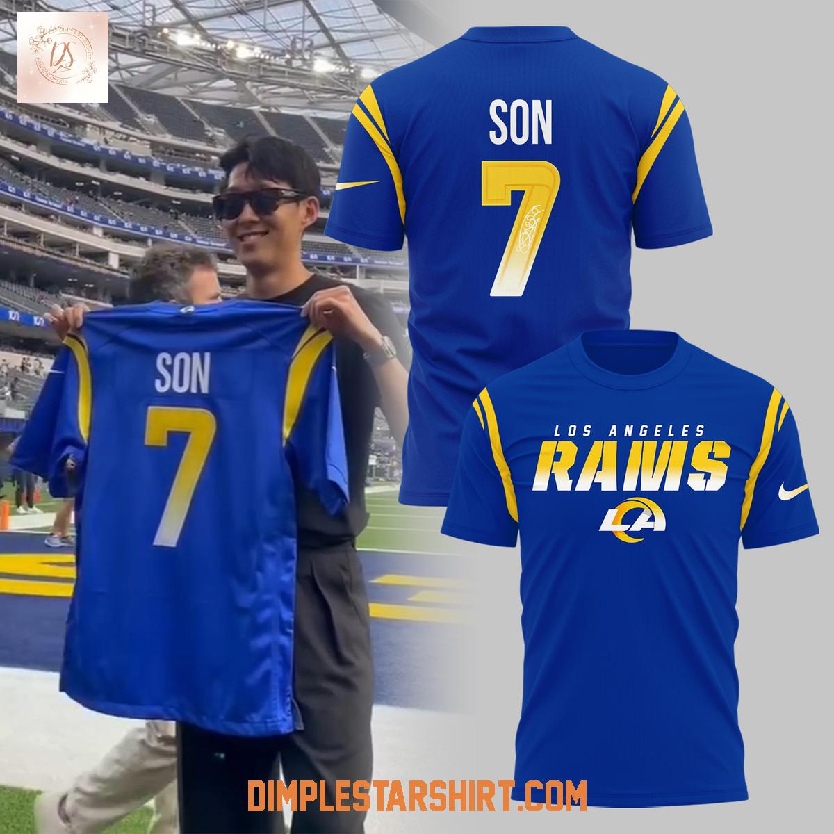 Son Heung Min x Los Angeles Rams Hoodie Shirt Son Heung Min x Los Angeles Rams Hoodie Shirt