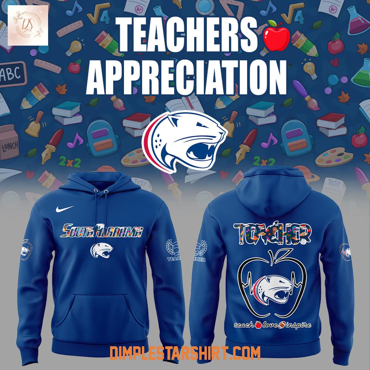 South Alabama Jaguars Teachers Appreciation 2025 Hoodie Shirt South Alabama Jaguars Teachers Appreciation 2025 Hoodie Shirt