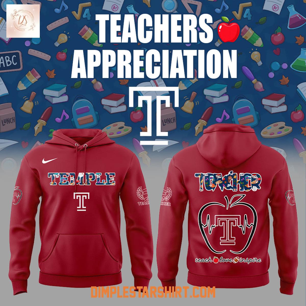 Temple Owls Teachers Appreciation 2025 Hoodie Shirt Temple Owls Teachers Appreciation 2025 Hoodie Shirt