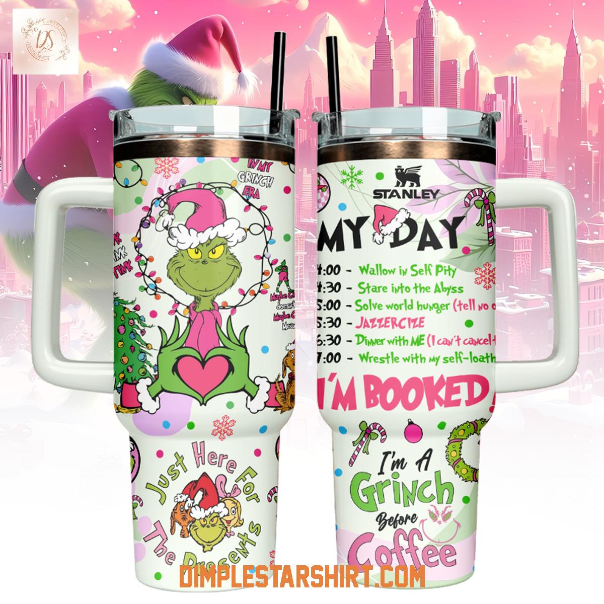 The Grinch Just Here For The Presents Christmas Tumbler 40oz The Grinch Just Here For The Presents Christmas Tumbler 40oz