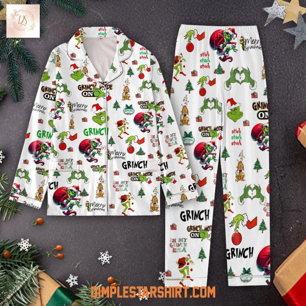 The Grinch Mode Merry Christmas Pajamas Set