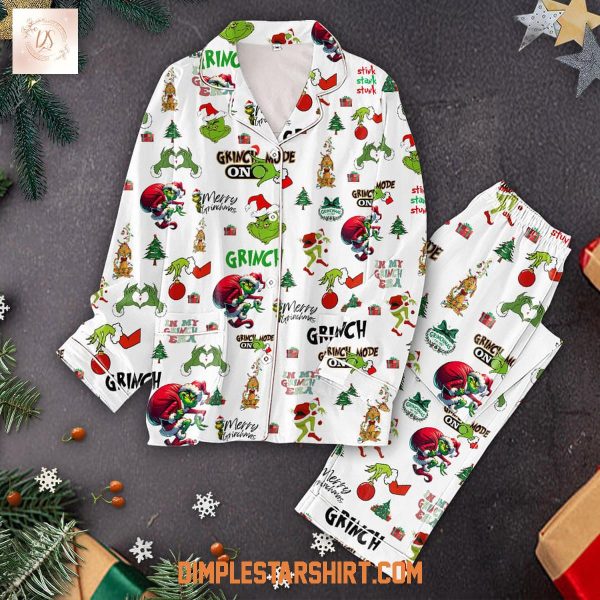 The Grinch Mode Merry Christmas Pajamas Set