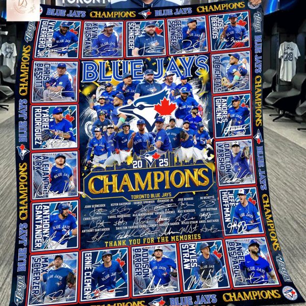 Toronto Blue Jays 2025 Champions Blanket Quilt
