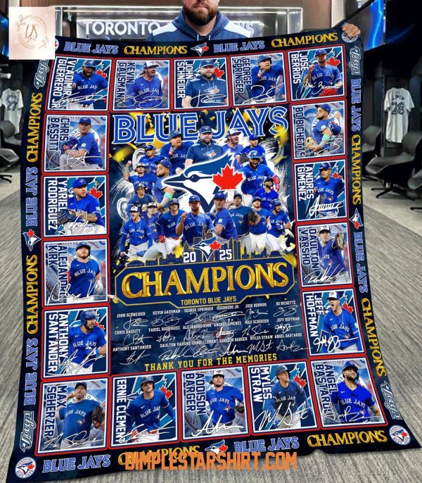Toronto Blue Jays 2025 Champions Blanket Quilt