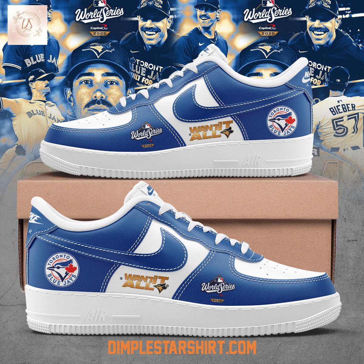 Toronto Blue Jays 2025 World Series Air Force 1 Shoes Toronto Blue Jays 2025 World Series Air Force 1 Shoes