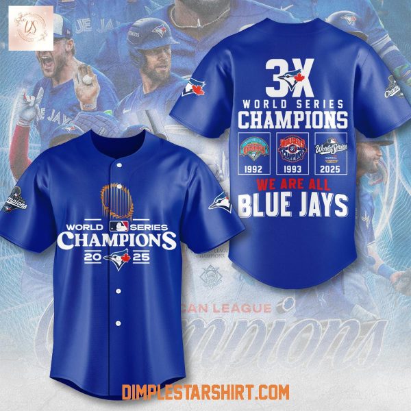 Toronto Blue Jays 3X World Series Champions Jersey