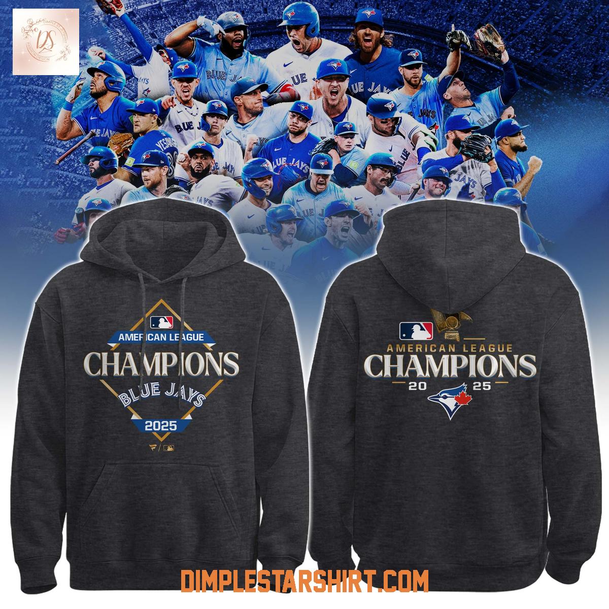 Toronto Blue Jays AL Champions 2025 Gray Hoodie Shirt Toronto Blue Jays AL Champions 2025 Gray Hoodie Shirt