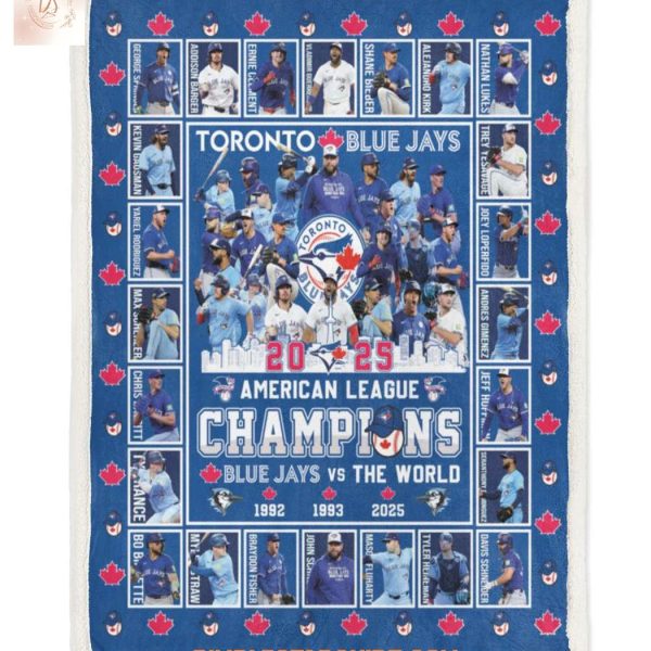 Toronto Blue Jays American League Champions 2025 Blanket Quilt