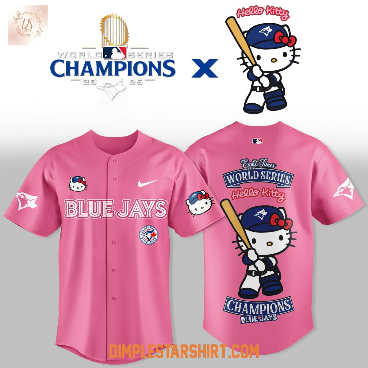 Toronto Blue Jays x Hello Kitty World Series 2025 Champions Pink Jersey Toronto Blue Jays x Hello Kitty World Series 2025 Champions Pink Jersey