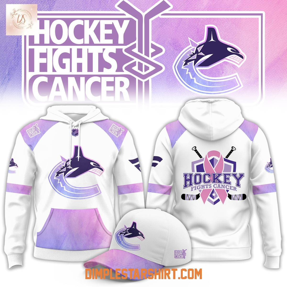 Vancouver Canucks Hockey Fight Cancer Hoodie Shirt Vancouver Canucks Hockey Fight Cancer Hoodie Shirt