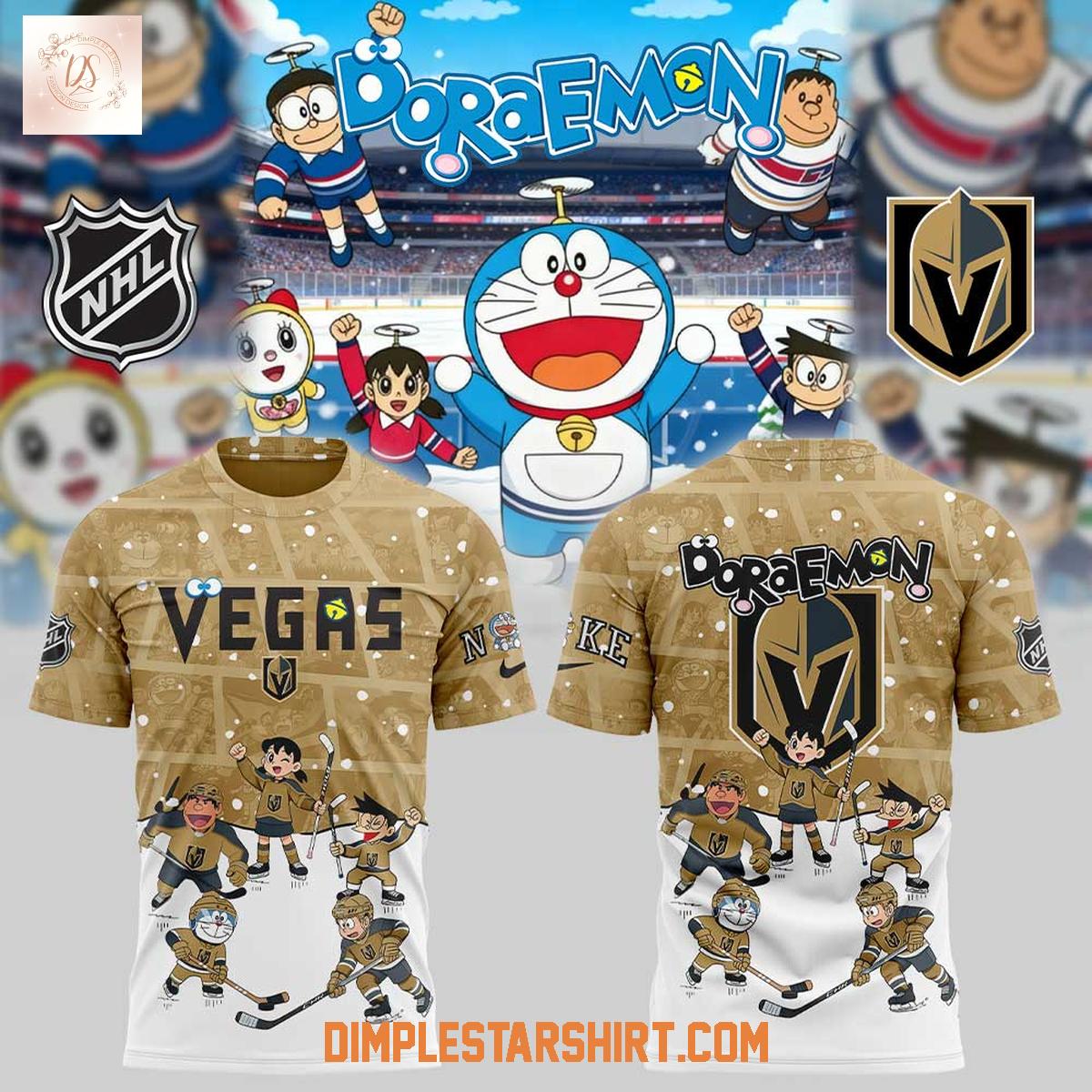 Vegas Golden Knights Doraemon And Friends Hoodie Shirt Vegas Golden Knights Doraemon And Friends Hoodie Shirt