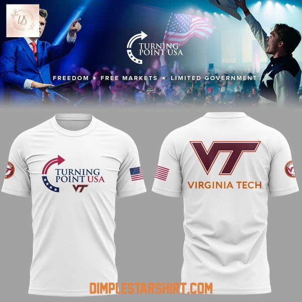 Virginia Tech Hokies Turning Point USA White Hoodie Shirt