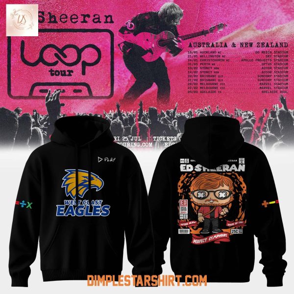 West Coast Eagles x Ed Sheeran Loop Tour 2025 Hoodie Shirt