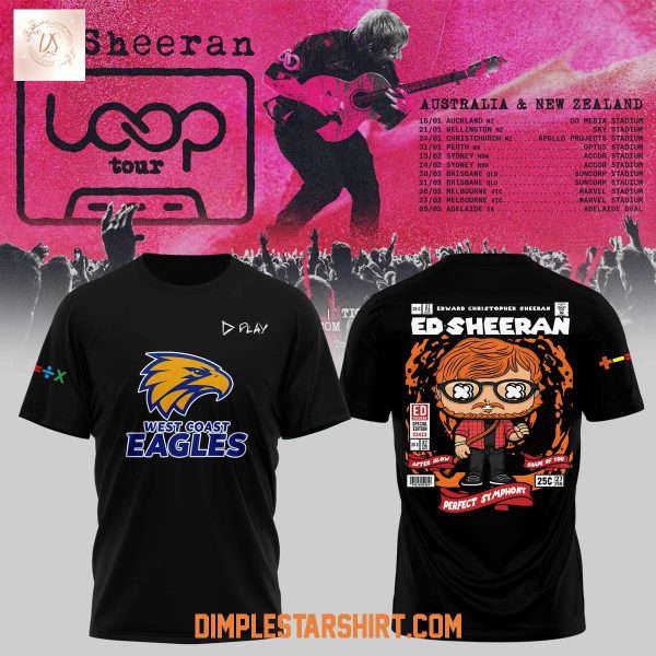 West Coast Eagles x Ed Sheeran Loop Tour 2025 Hoodie Shirt