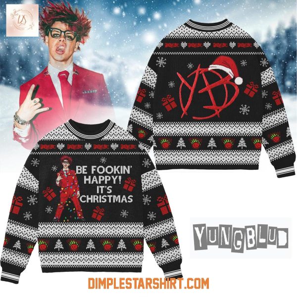 Yungblud Be Fookin Happy It’s Christmas Ugly Sweater Yungblud Be Fookin Happy It’s Christmas Ugly Sweater