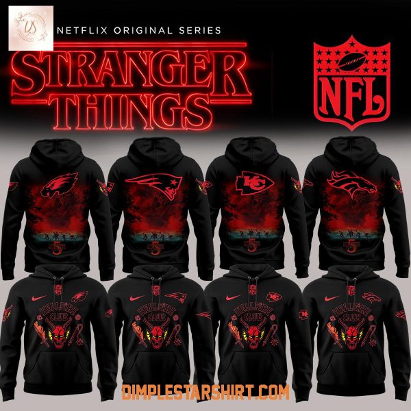 All Team NFL x Stranger Things Hellfire Club Hoodie T Shirt