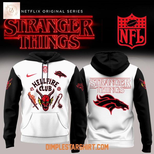 All Team NFL x Stranger Things Hellfire Club White Hoodie T Shirt