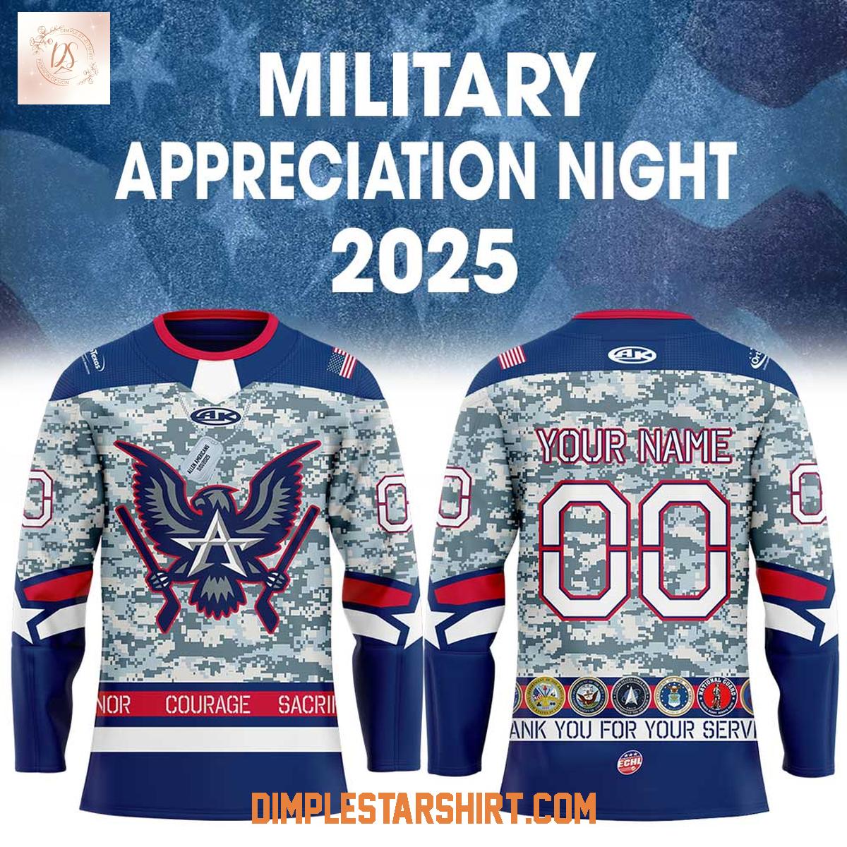 Allen Americans Military Appreciation Night 2025 Hockey Jersey Allen Americans Military Appreciation Night 2025 Hockey Jersey