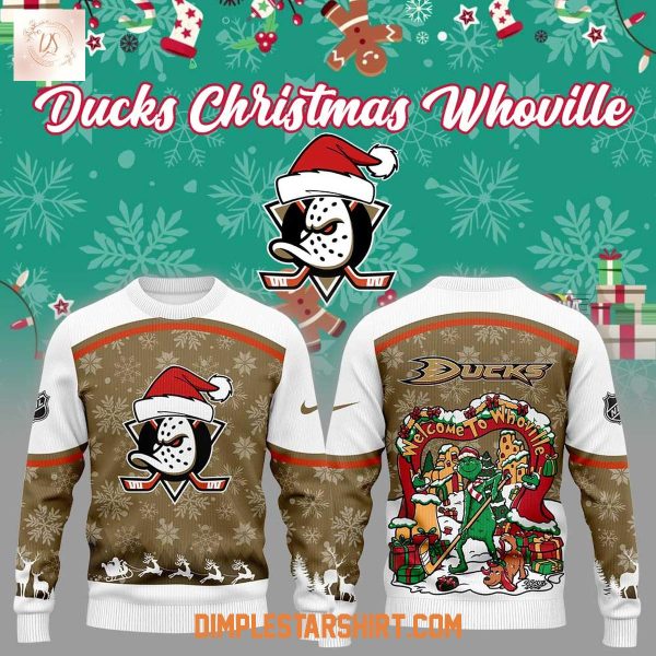 Anaheim Ducks Christmas Whoville Ugly Sweater