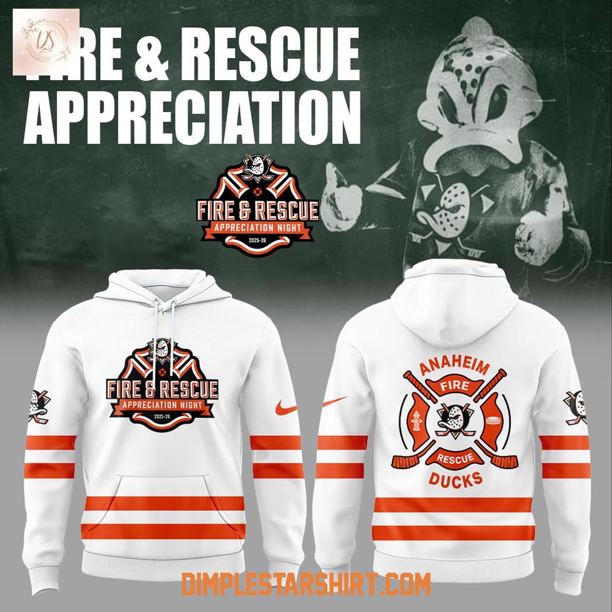 Anaheim Ducks Fire & Rescue Appreciation Night Hoodie Shirt Anaheim Ducks Fire & Rescue Appreciation Night Hoodie Shirt