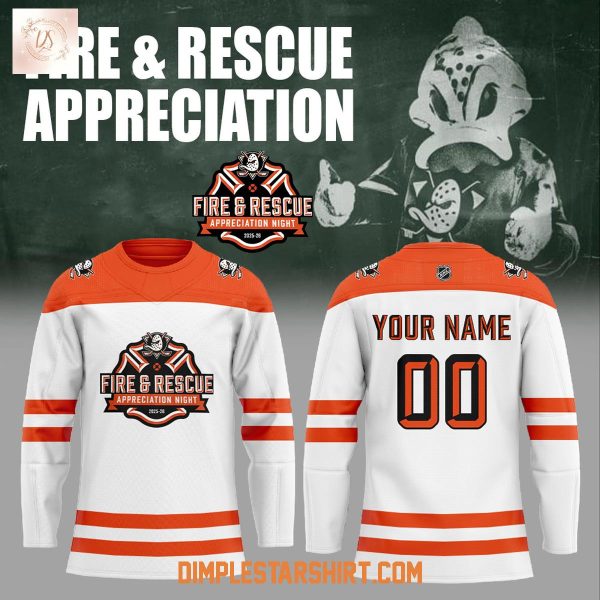 Anaheim Ducks Fire & Rescue Appreciation Night Jersey