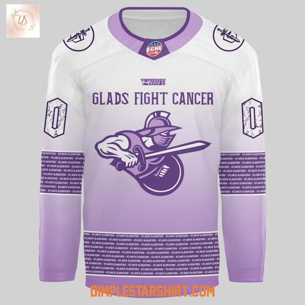 Atlanta Gladiators Glads Fight Cancer 2025 Hockey Jersey